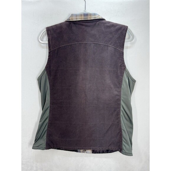 REI Riverstone Insulated Corduroy Vest Womens Large Brown Full Zip Wool Blend - Picture 3 of 8
